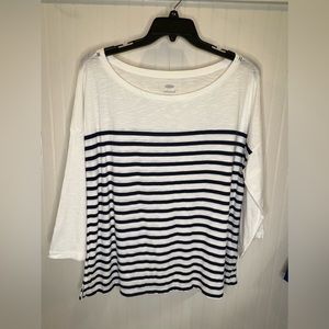 Old Navy Blue and White Striped Top